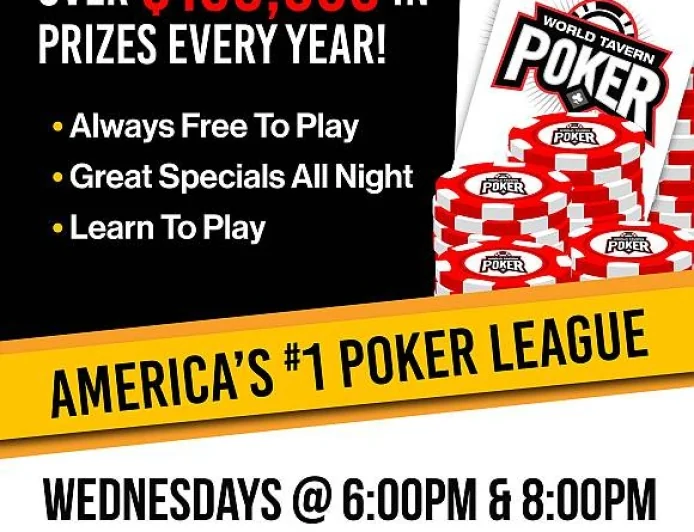 On Wednesday, February 18, 2026 at 06:00 pm - LAKE COUNTRY TAVERN: Poker Tournament