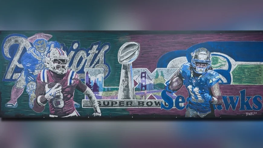 Henrico teacher makes his mark on the Super Bowl, continues chalkboard mural tradition