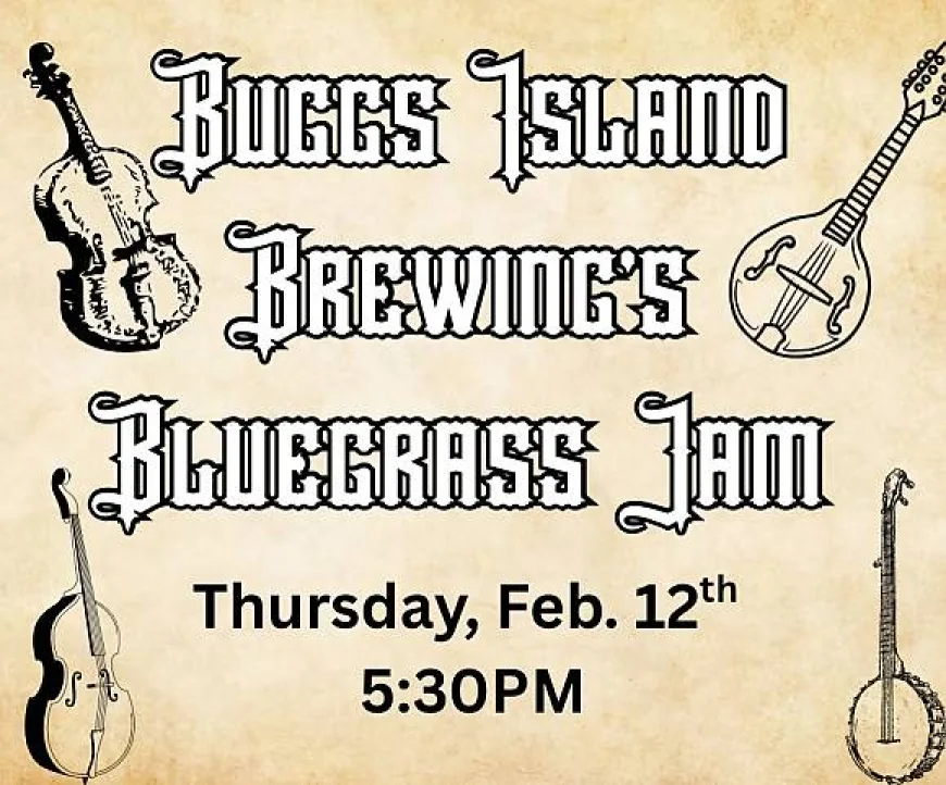 On Thursday, February 12, 2026 at 05:30 pm - BUGGS ISLAND BREWING: Bluegrass Jam