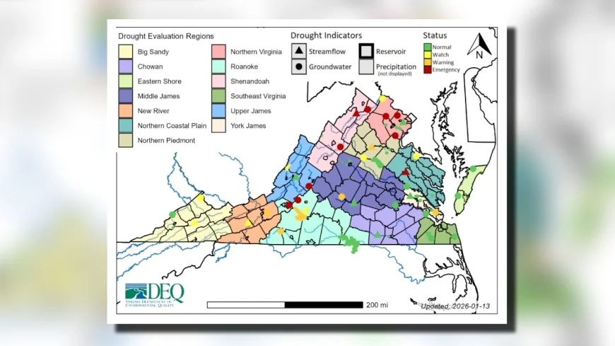 Virginia DEQ expands drought warning to 39 counties, 16 cities