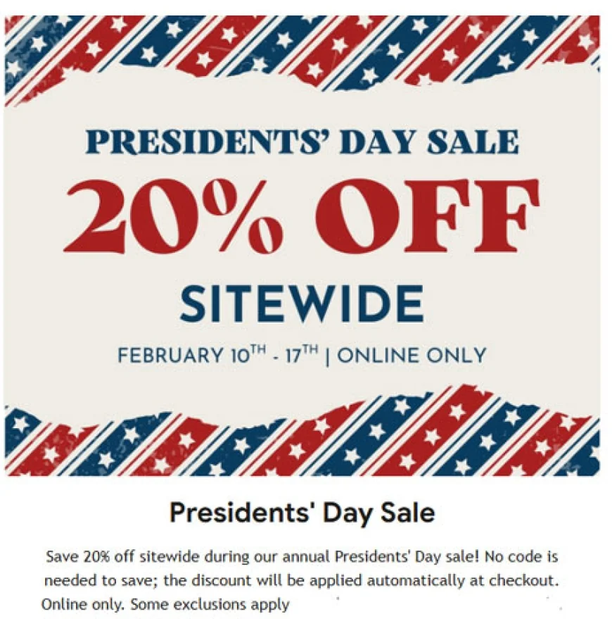 Presidents’ Day Sale – Online Only at the Shops of Colonial Willimsburg!