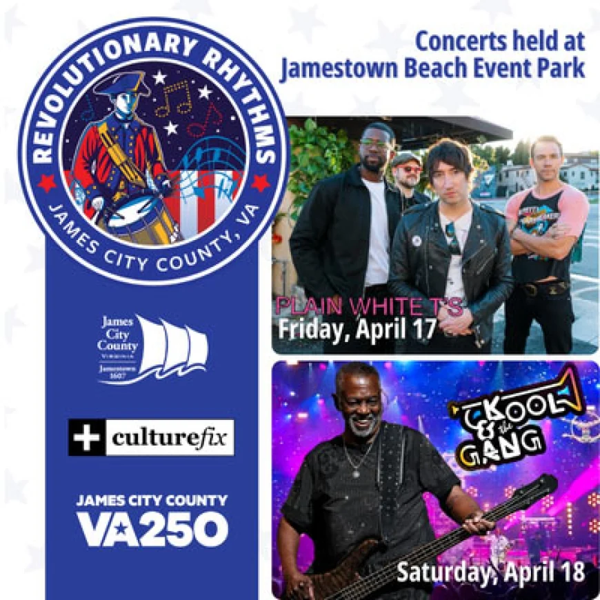 Revolutionary Rhythms Weekend Celebrates the 250th Anniversary of America with live music, festival and drone shows at Jamestown Beach