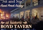On Friday, September 11, 2026 at 05:00 pm - THE BOYD TAVERN: Sit ‘n Sip - Front Porch Friday