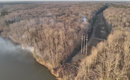 PHOTOS: Chesterfield firefighters battle over 10-acre brush fire for hours