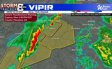 Severe thunderstorm warning issued for part of Central Virginia