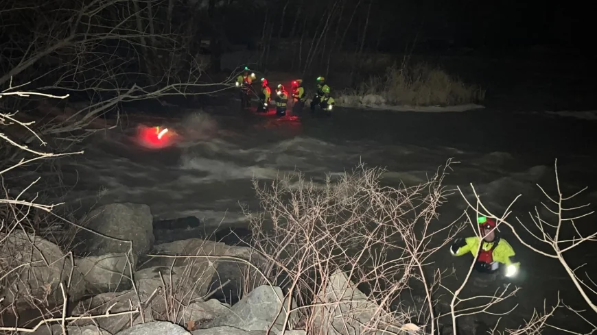 Chesterfield County Fire and EMS Scuba Rescue Team holds night training on Appomattox River