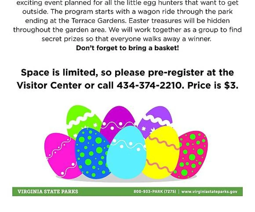 On Saturday, April 4, 2026 at 12:01 am - OCCONEECHEE STATE PARK: Annual Easter Egg Hunt