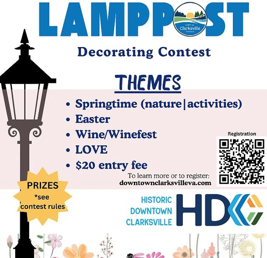 On Sunday, May 3, 2026 at 12:01 am - TOWN OF CLARKSVILLE: Lamppost Decorating Contest