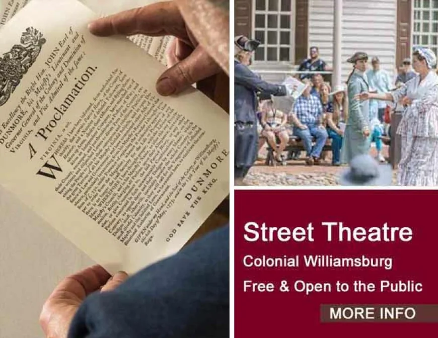 Street Theatre – FREE & Open to the Public in Colonial Williamsburg – March 2026