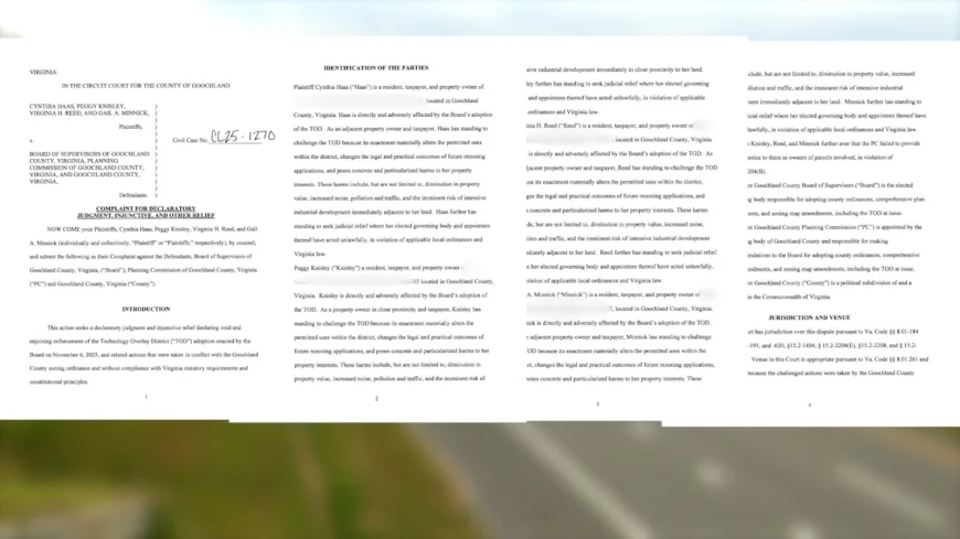 Goochland residents sue county over Technology Overlay District approval