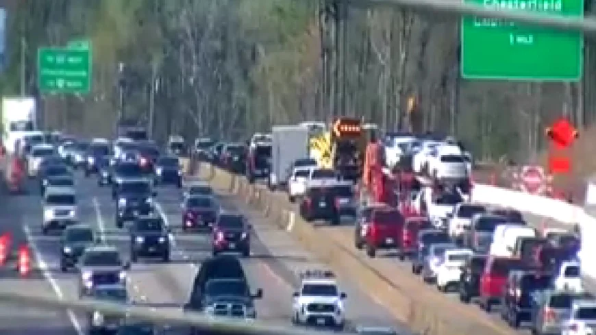 Person hurt after 4-vehicle crash closed lanes on I-95 North in Chesterfield