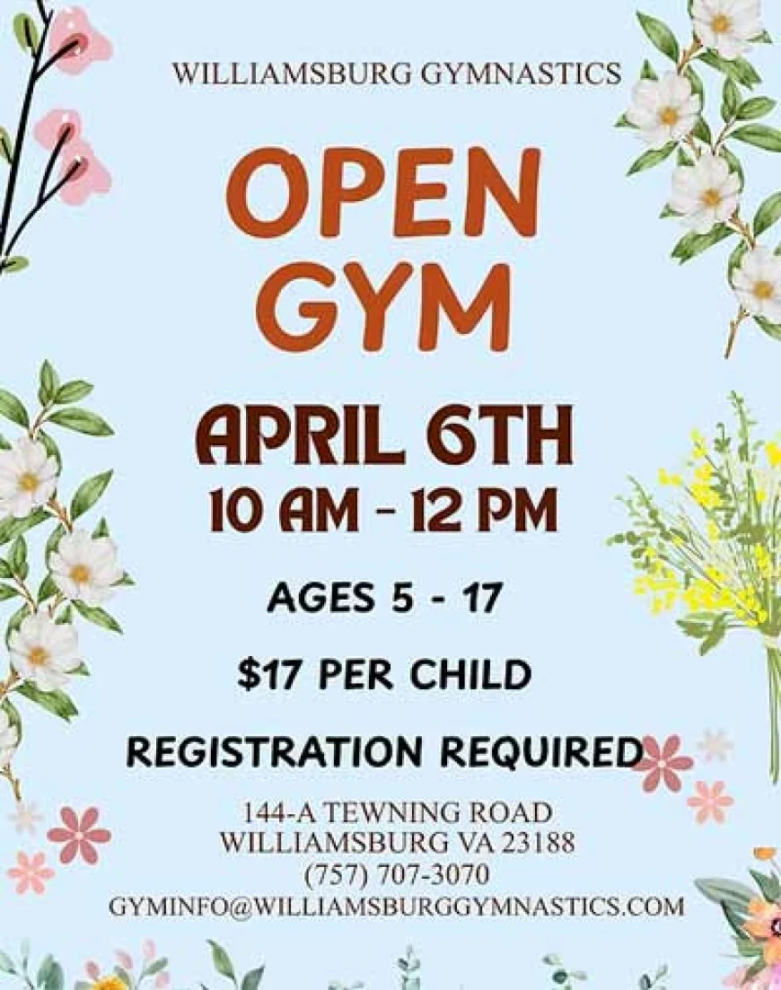 Spring Open Gym at Williamsburg Gymnastics