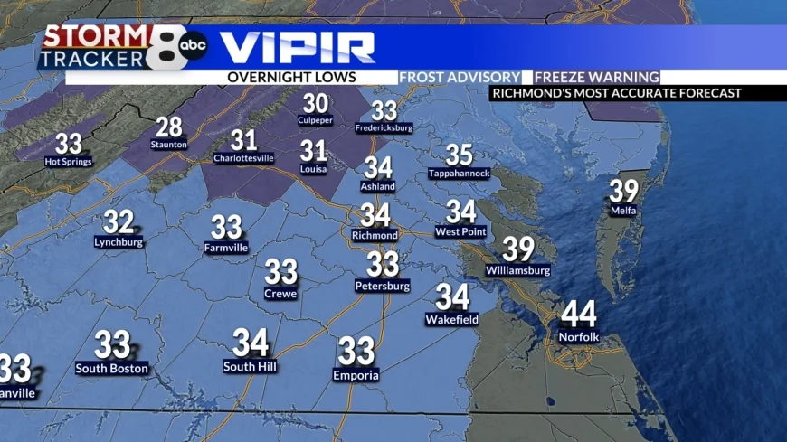 StormTracker8: Frost advisories / Freeze warnings tonight